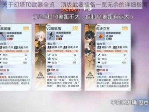 关于幻塔T0武器全览：顶级武器装备一览无余的详细指南