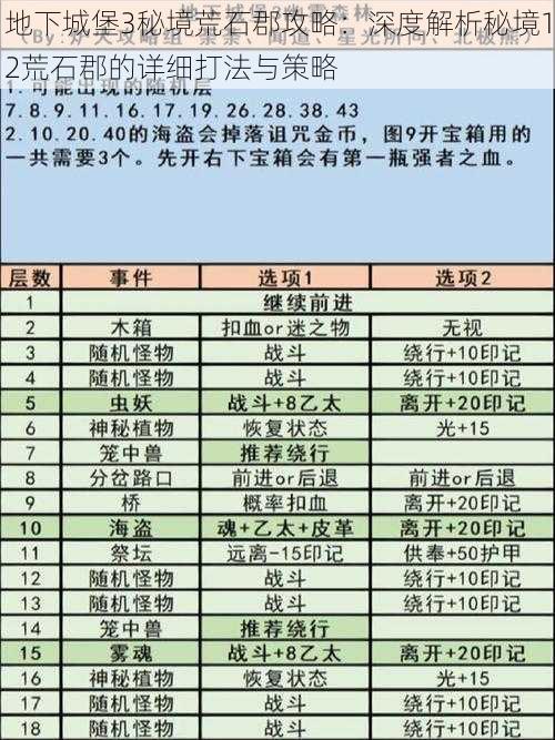 地下城堡3秘境荒石郡攻略：深度解析秘境12荒石郡的详细打法与策略