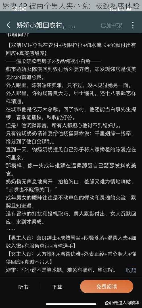 娇妻 4P 被两个男人夹小说：极致私密体验