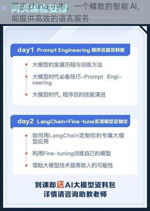 同志 china 小彬，一个精致的智能 AI，能提供高效的语言服务