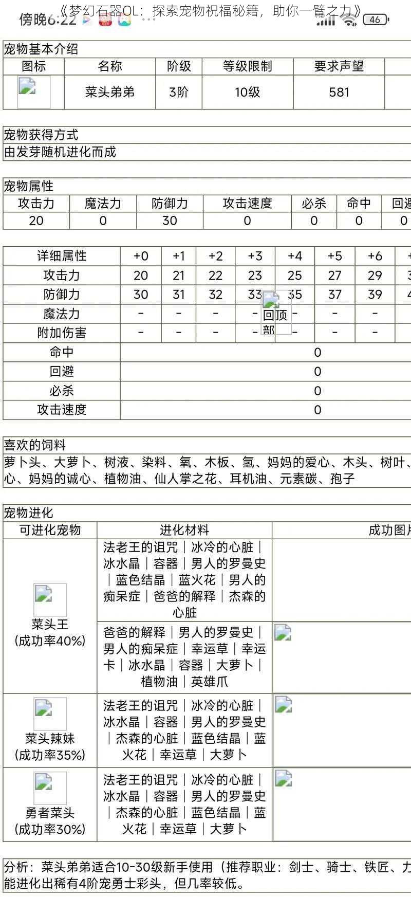 《梦幻石器OL：探索宠物祝福秘籍，助你一臂之力》