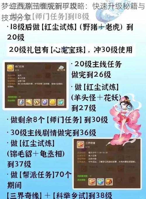 梦幻西游三维版新手攻略：快速升级秘籍与技巧分享