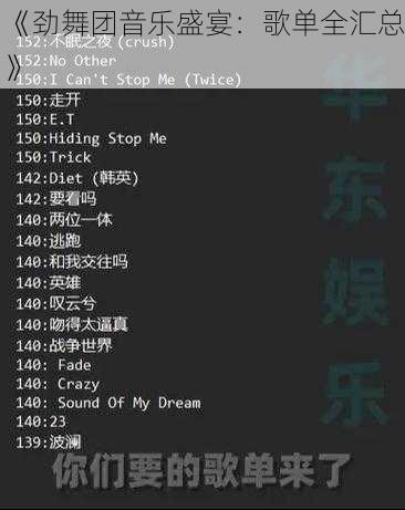 《劲舞团音乐盛宴：歌单全汇总》