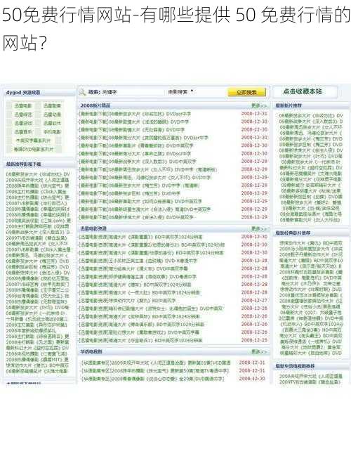 50免费行情网站-有哪些提供 50 免费行情的网站？