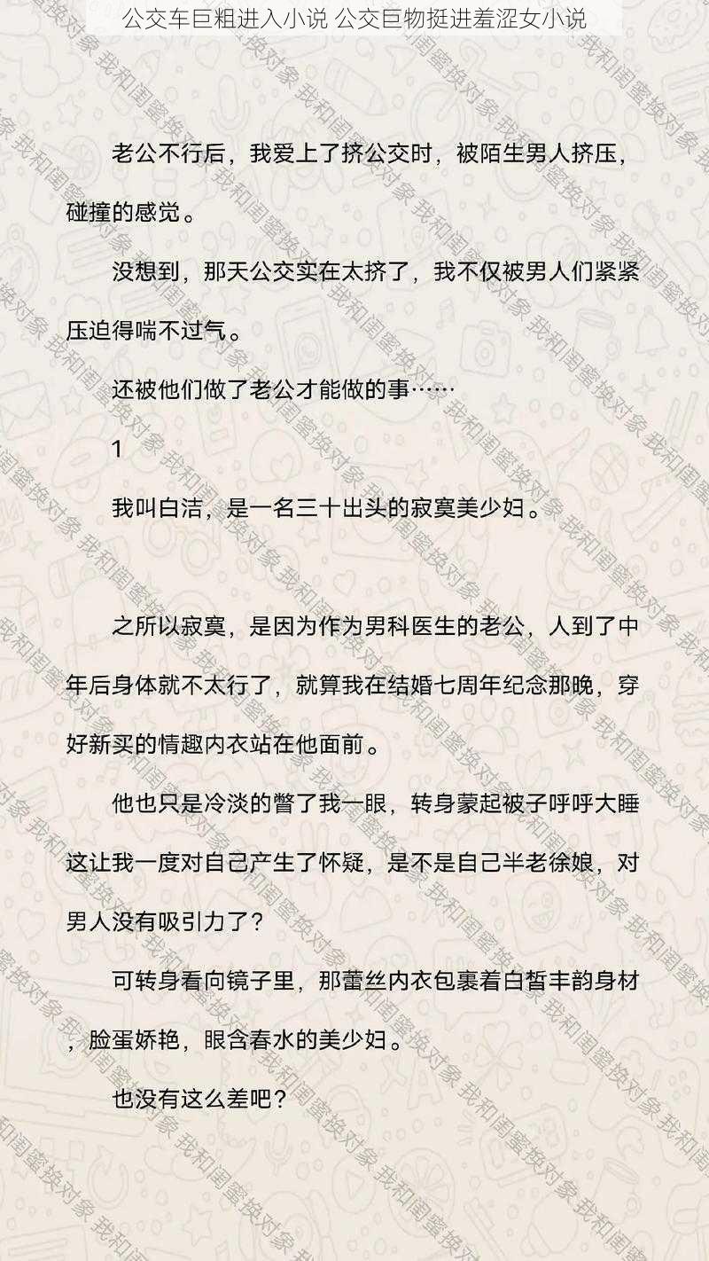 公交车巨粗进入小说 公交巨物挺进羞涩女小说