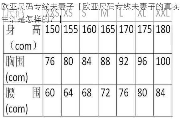 欧亚尺码专线夫妻子【欧亚尺码专线夫妻子的真实生活是怎样的？】