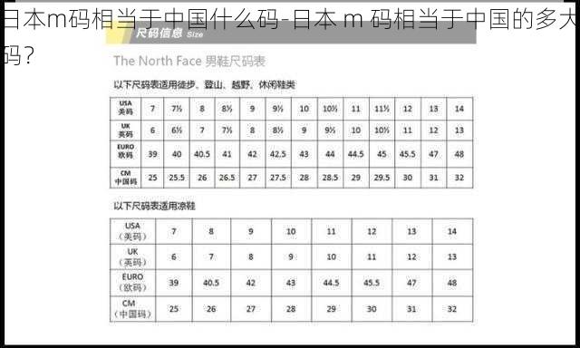 日本m码相当于中国什么码-日本 m 码相当于中国的多大码？