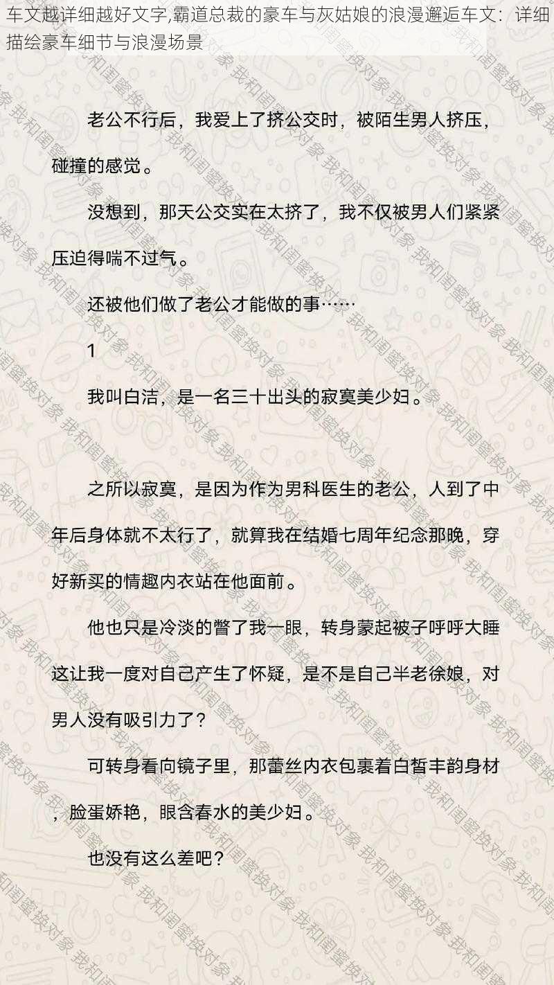 车文越详细越好文字,霸道总裁的豪车与灰姑娘的浪漫邂逅车文：详细描绘豪车细节与浪漫场景