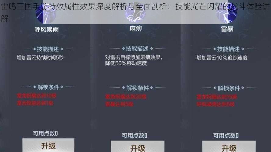 雷鸣三国手游特效属性效果深度解析与全面剖析：技能光芒闪耀的战斗体验讲解