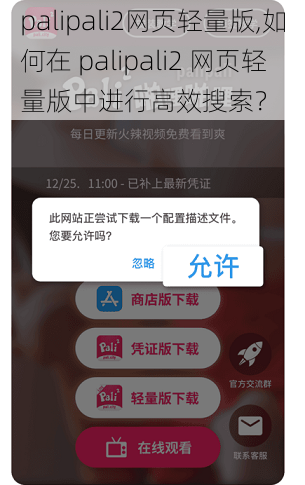 palipali2网页轻量版,如何在 palipali2 网页轻量版中进行高效搜索？