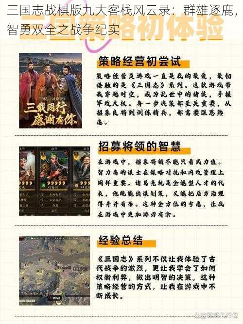 三国志战棋版九大客栈风云录：群雄逐鹿，智勇双全之战争纪实