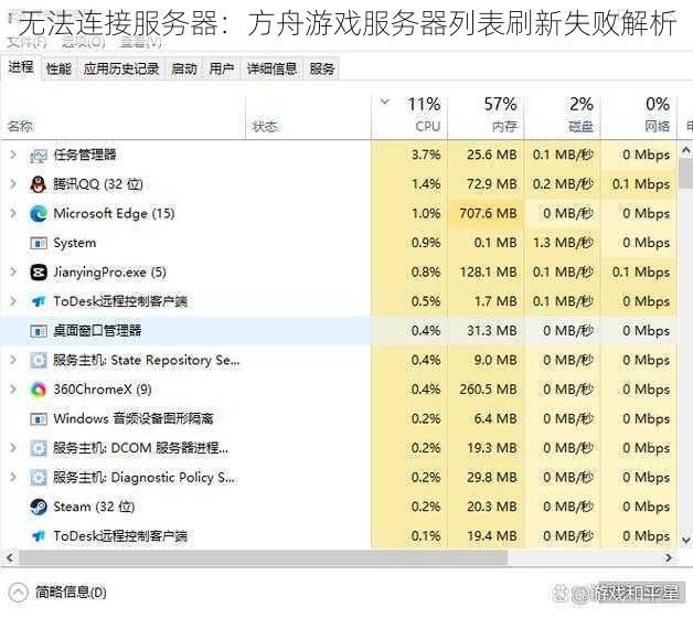 无法连接服务器：方舟游戏服务器列表刷新失败解析