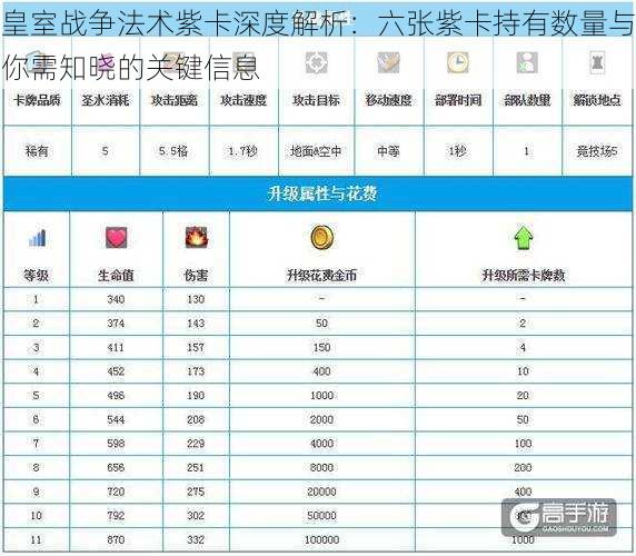 皇室战争法术紫卡深度解析：六张紫卡持有数量与你需知晓的关键信息