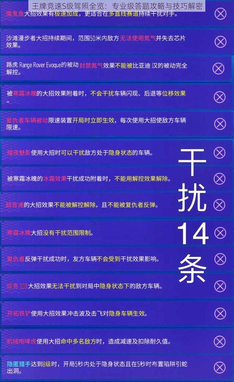 王牌竞速S级驾照全览：专业级答题攻略与技巧解密