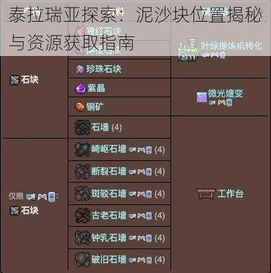 泰拉瑞亚探索：泥沙块位置揭秘与资源获取指南